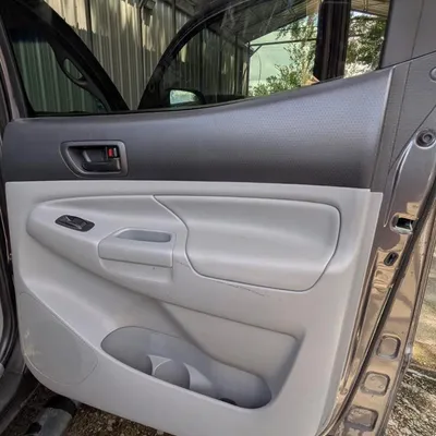 Truck door panel and jamb cleaned during an interior detail